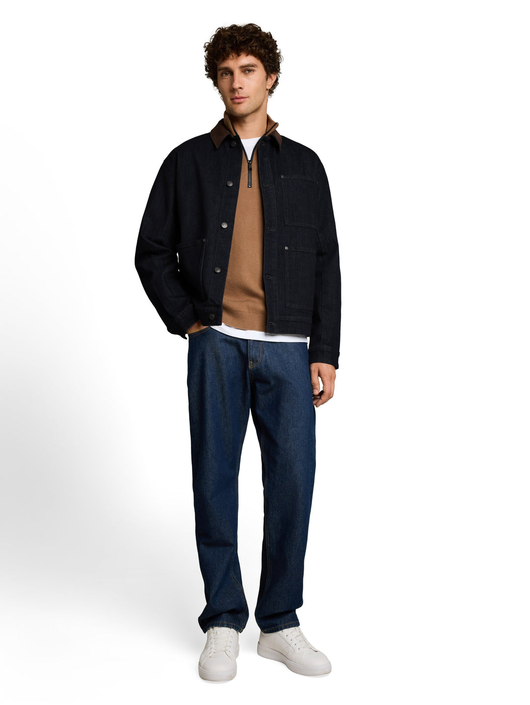 denim blouson with corduroy co, Rinsed Blue Denim 10138 Bild 3
