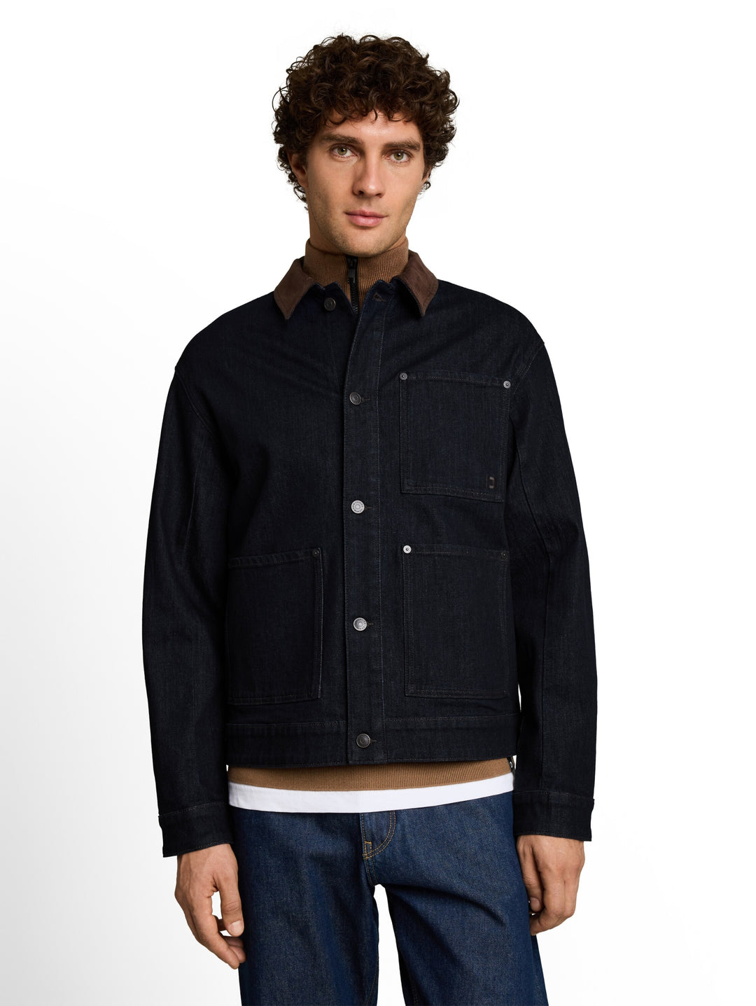 denim blouson with corduroy co, Rinsed Blue Denim 10138 Bild 5