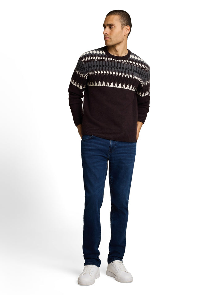 fair isle crew neck knit, dark plum fair isle design 41206 Bild 3