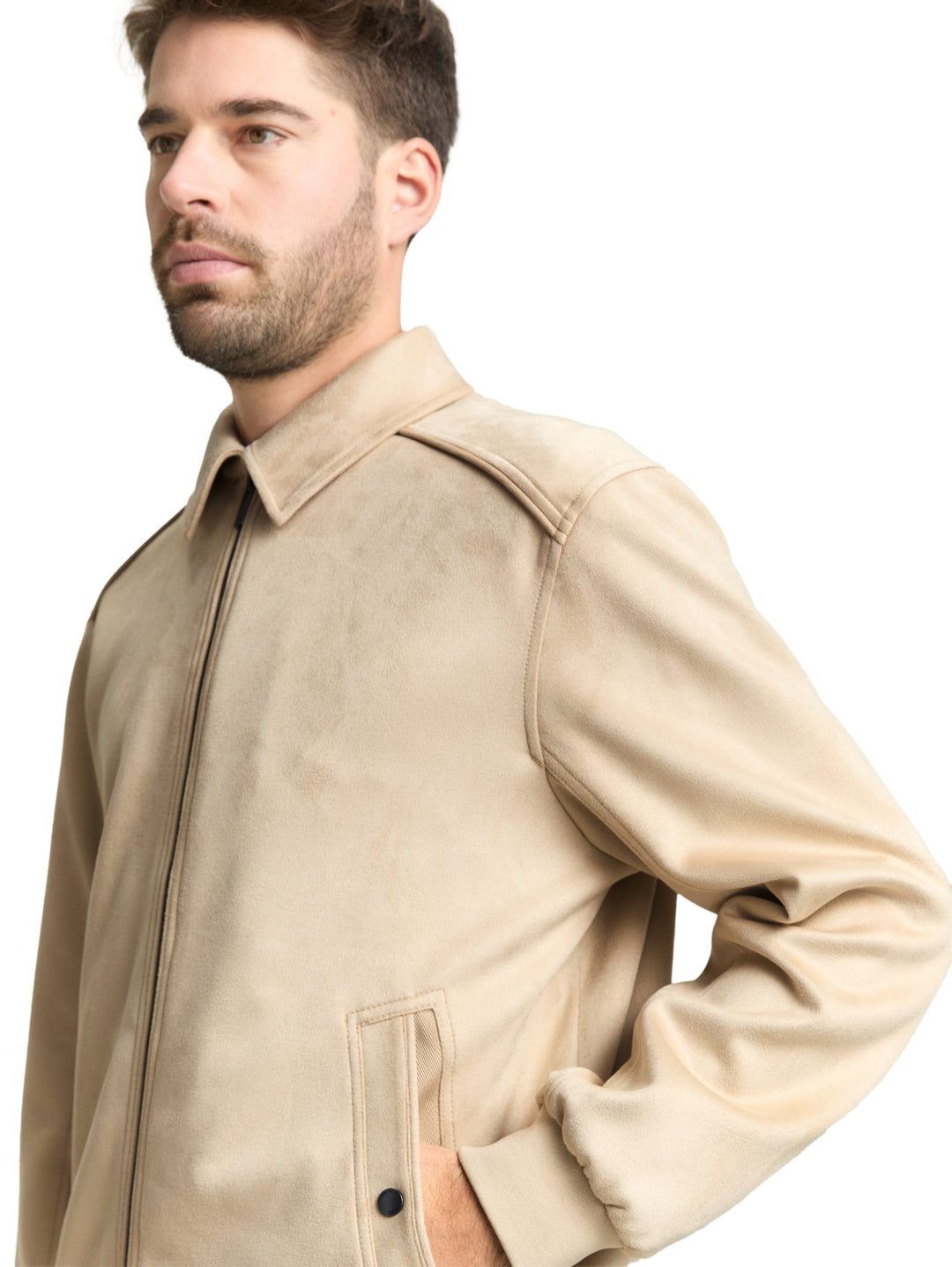 faux suede leather jacket, Cashew Beige 11032 Bild 5