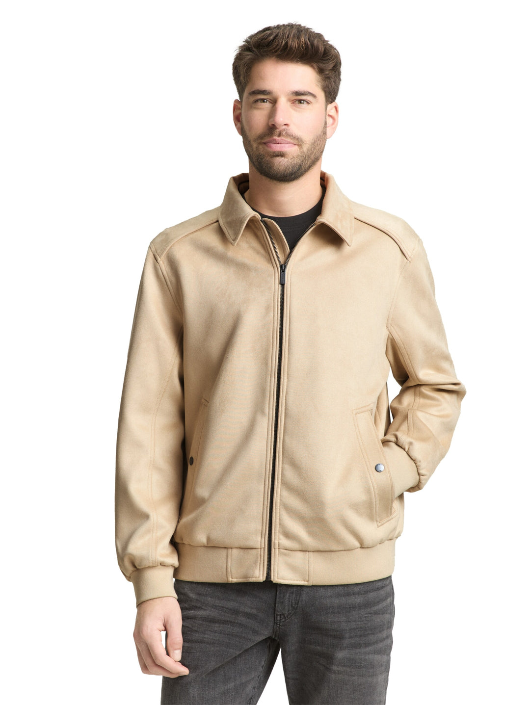 faux suede leather jacket, Cashew Beige 11032 Bild 6