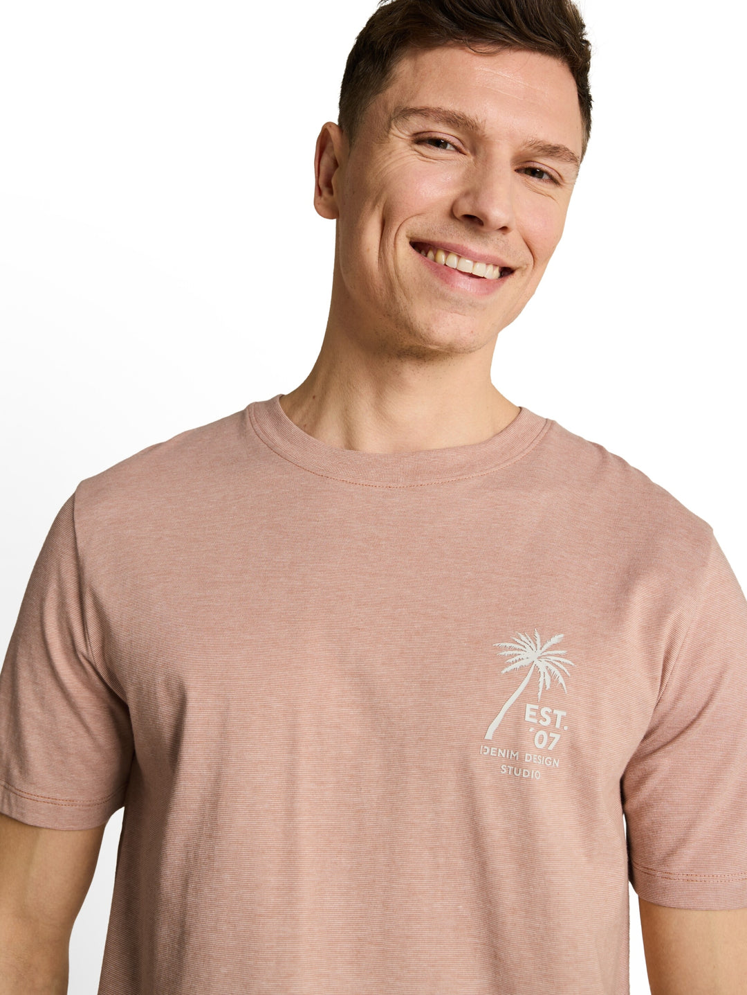 fine stripe printed t-shirt, faded copper orange 38322 Bild 6