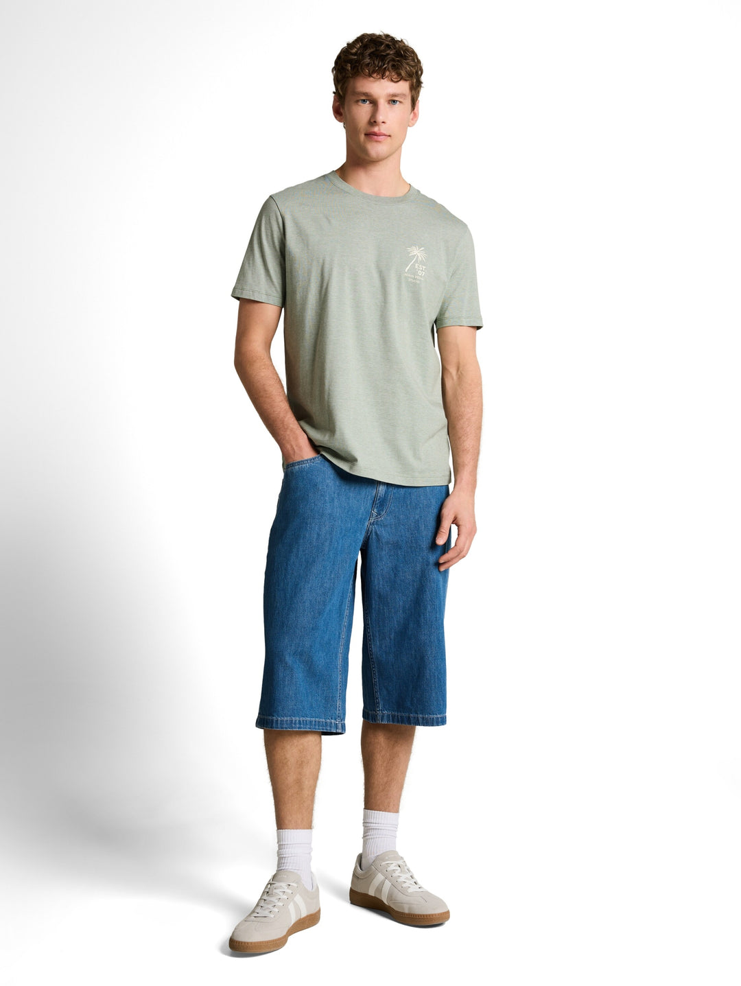fine stripe printed t-shirt, Sea Spray 10427 Bild 3