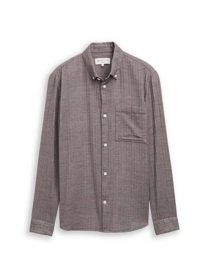 herringbone structured shirt, light purple herringbone 40650 Bild 1