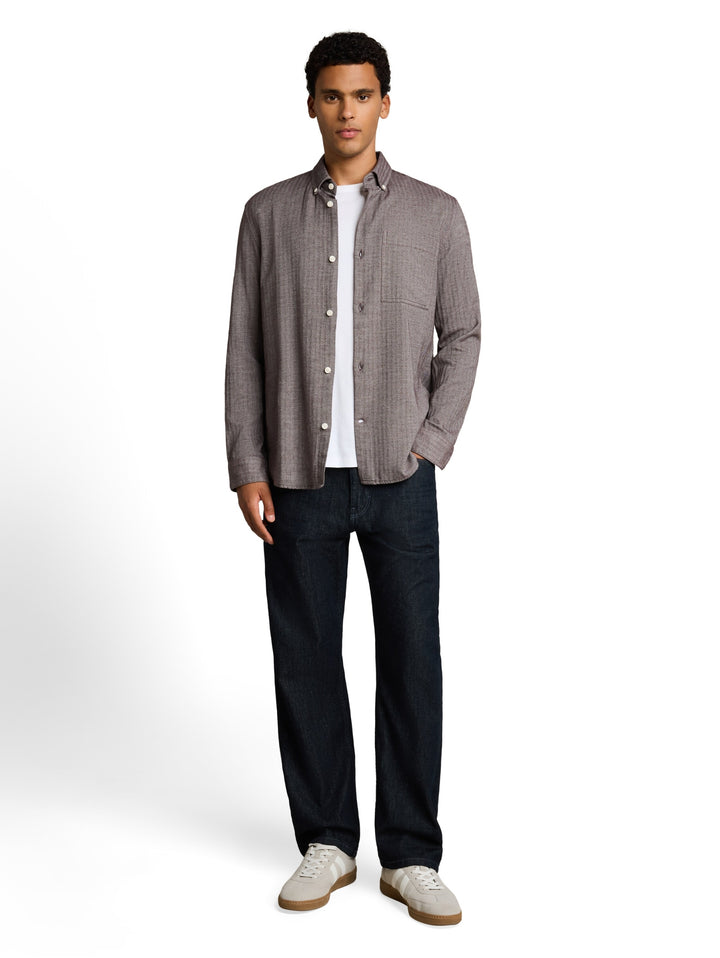 herringbone structured shirt, light purple herringbone 40650 Bild 3