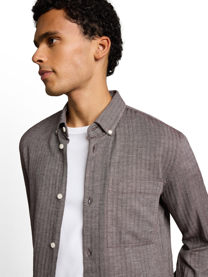 herringbone structured shirt, light purple herringbone 40650 Bild 5