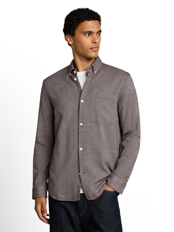 herringbone structured shirt, light purple herringbone 40650 Bild 6