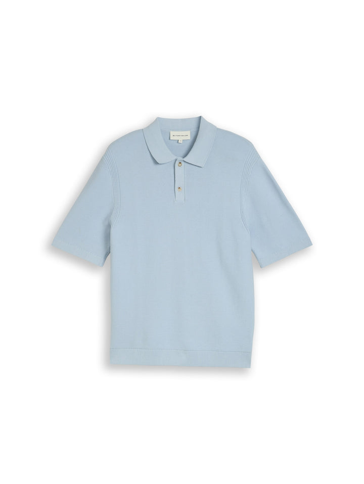 knit basic polo, light blue grey 35249 Bild 1