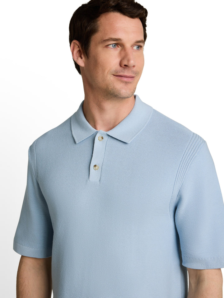 knit basic polo, light blue grey 35249 Bild 5