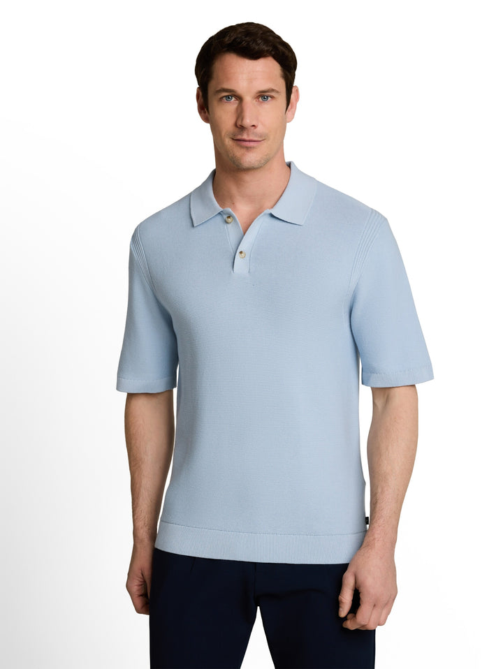 knit basic polo, light blue grey 35249 Bild 6