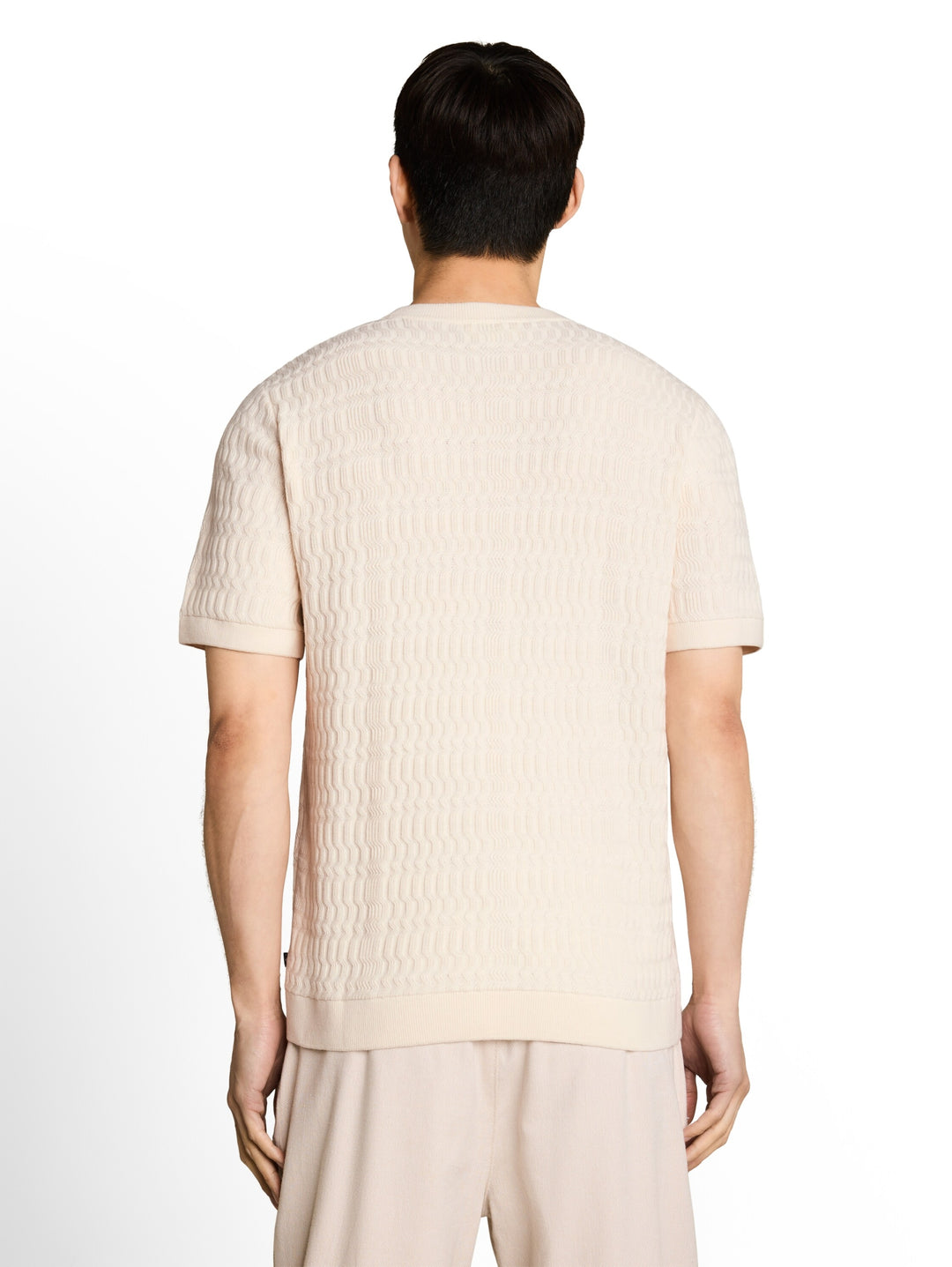 knit t-shirt with rib structur, Gardenia White 10348 Bild 4