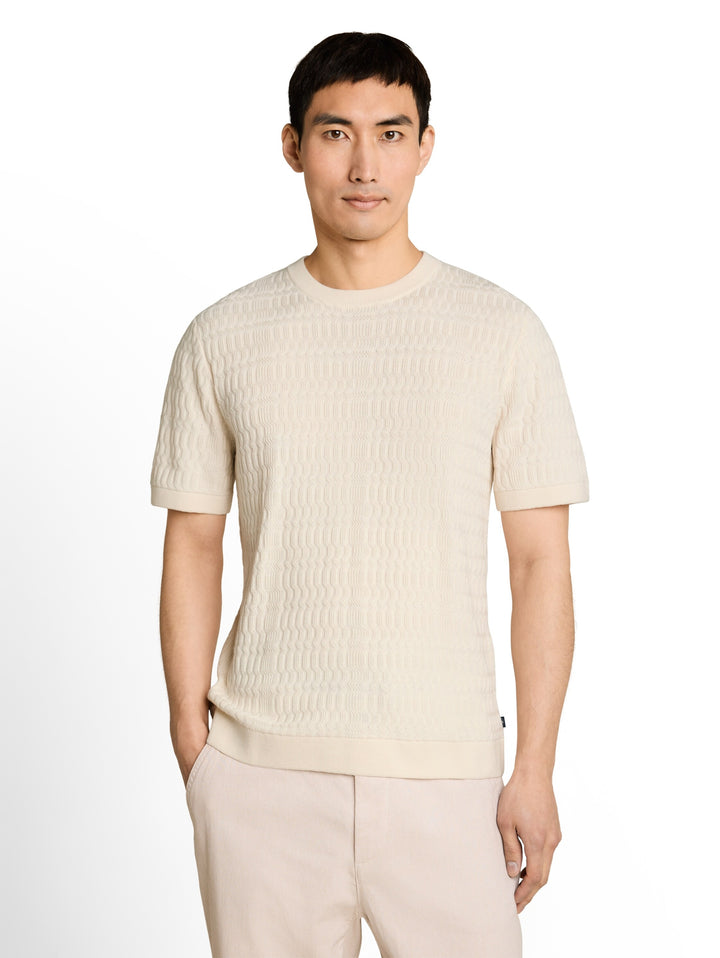 knit t-shirt with rib structur, Gardenia White 10348 Bild 6