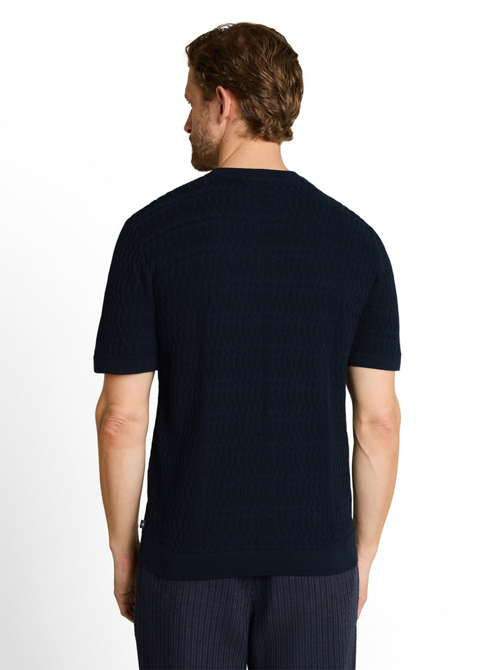 knit t-shirt with rib structur, sky captain blue 10668 Bild 4