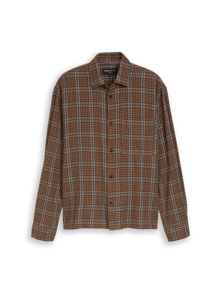 loose checked shirt, brown check 40645 Bild 1