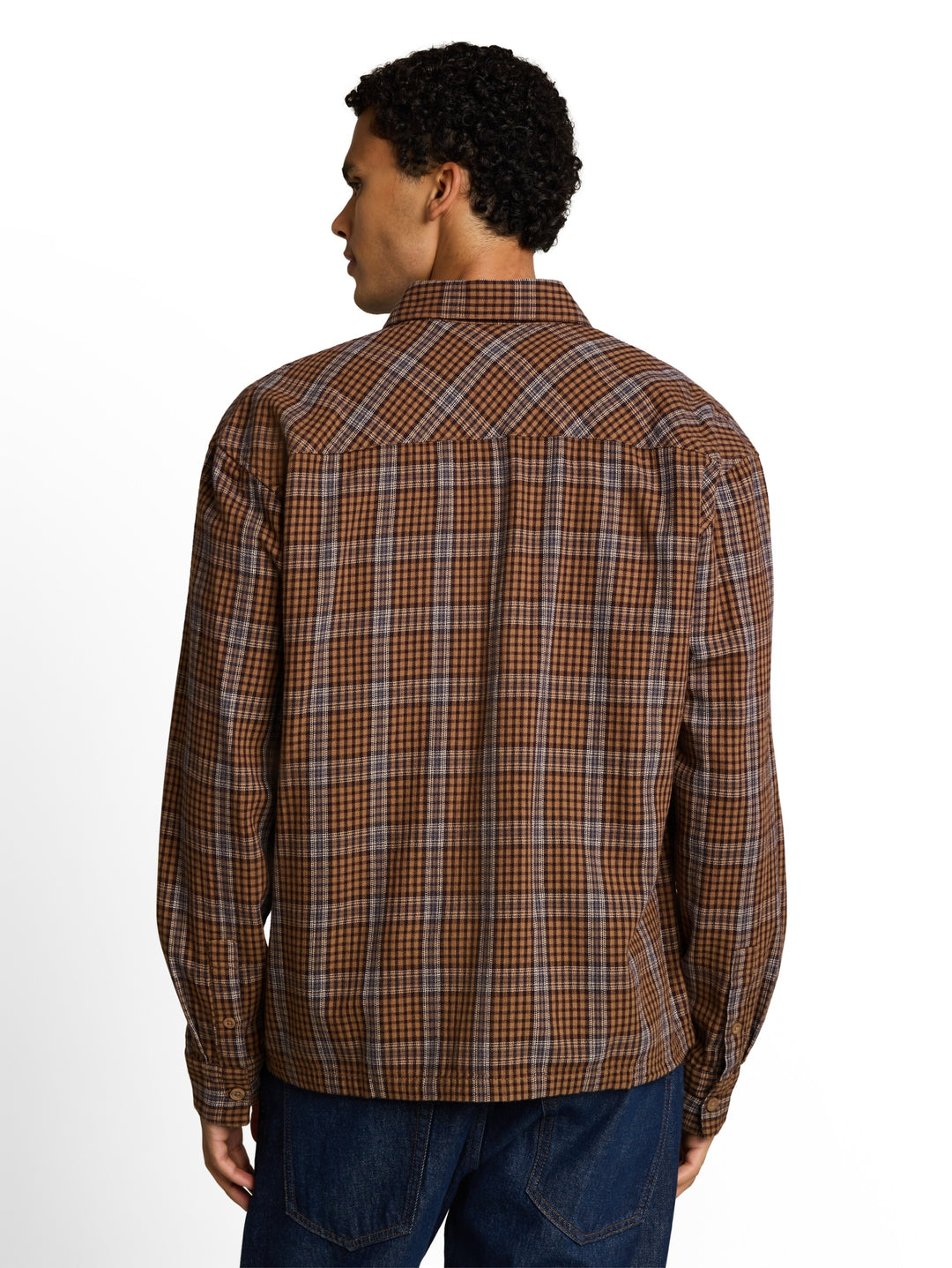loose checked shirt, brown check 40645 Bild 4