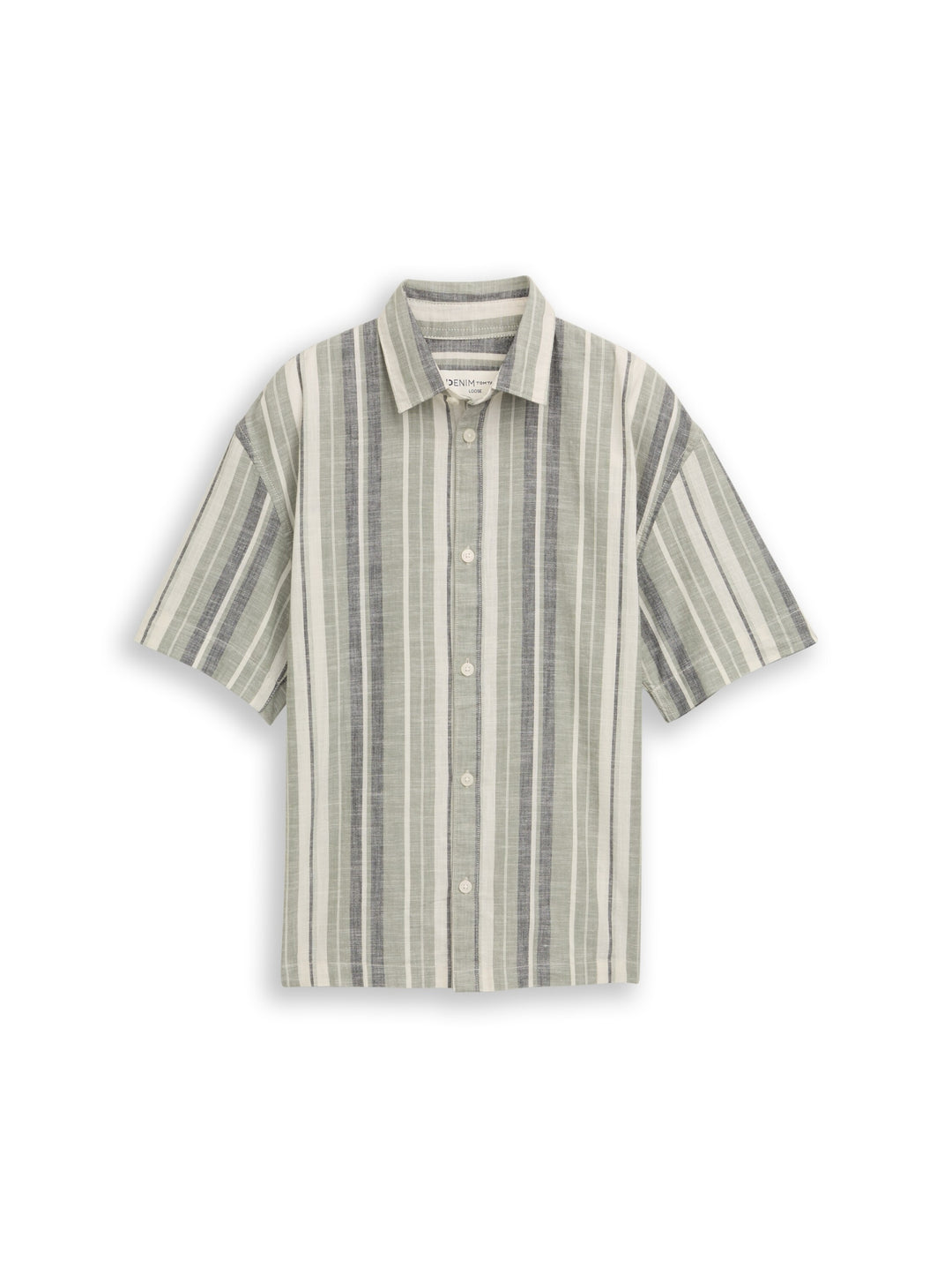 loose fit straight hem shirt, green sea spray stripe 39519 Bild 1