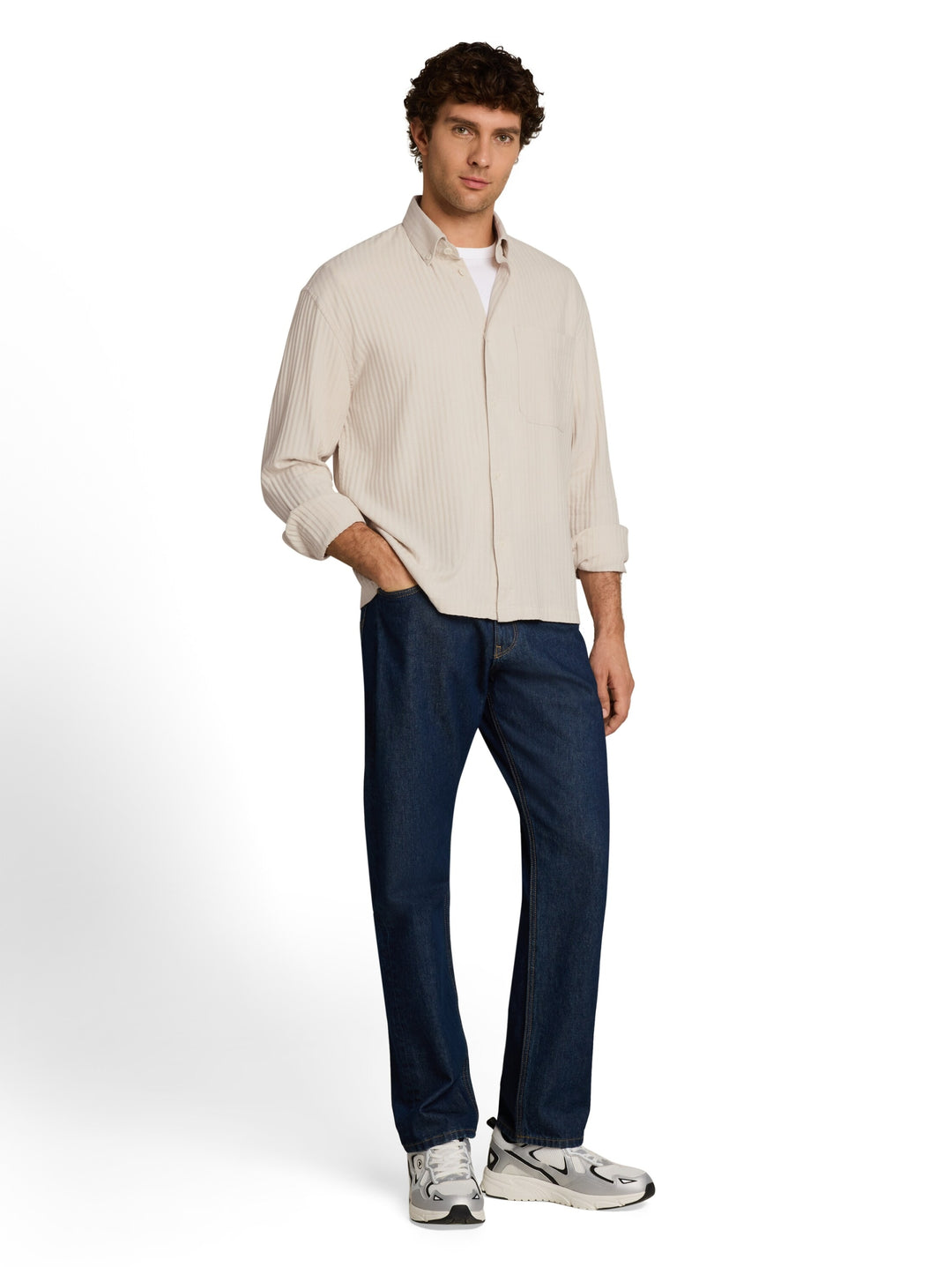 loose structured shirt, off white stripe structure 40636 Bild 3