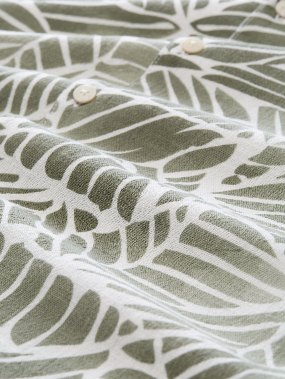 loose viscose cotton resort sh, green abstract leaf print 40307 Bild 2
