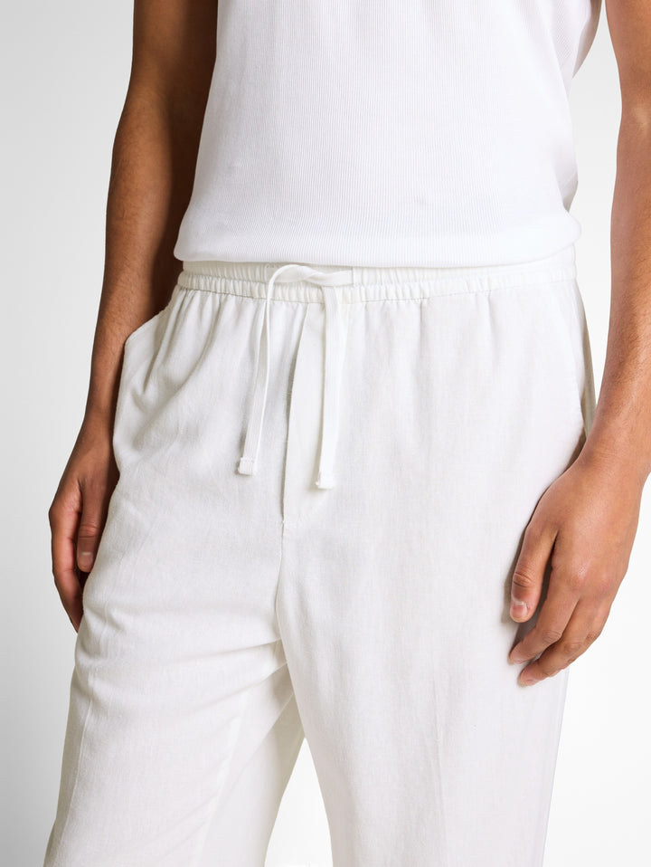 loose viscose linen beach pant, White 20000 Bild 6