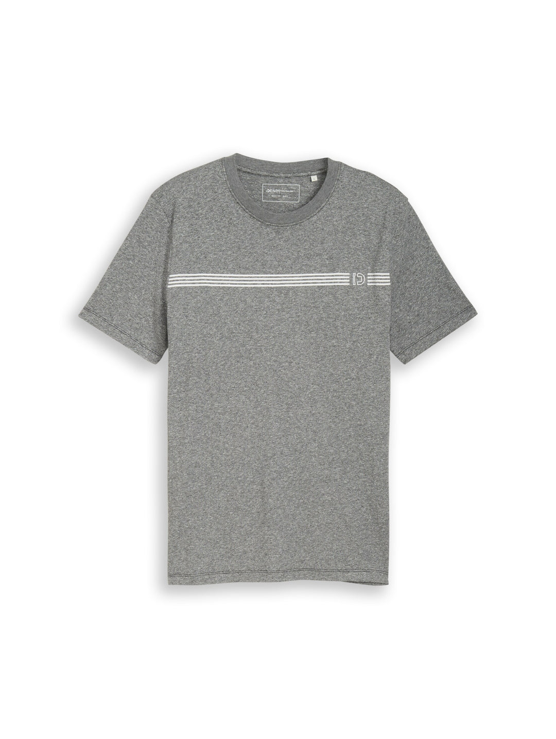 melange printed t-shirt, Black melange 14709 Bild 1