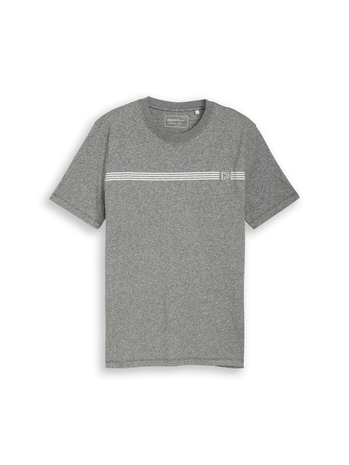 melange printed t-shirt, Black melange 14709 Bild 1