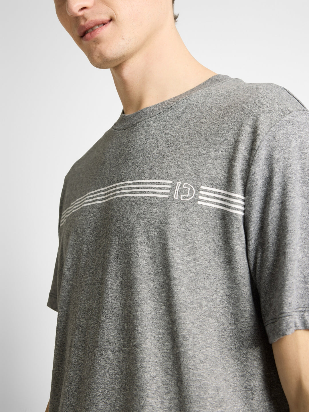 melange printed t-shirt, Black melange 14709 Bild 5