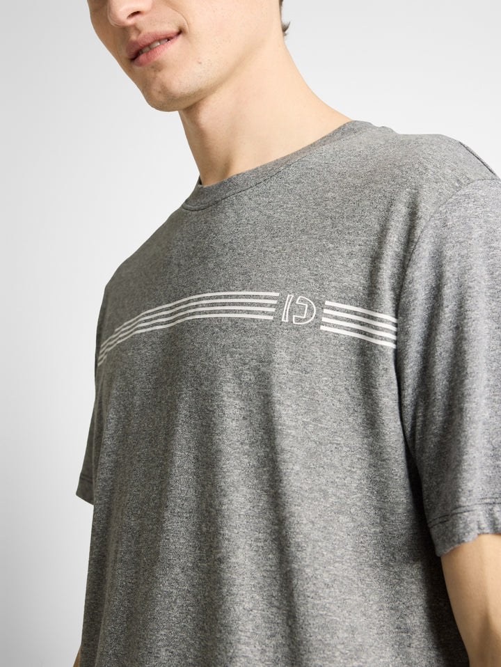 melange printed t-shirt, Black melange 14709 Bild 5