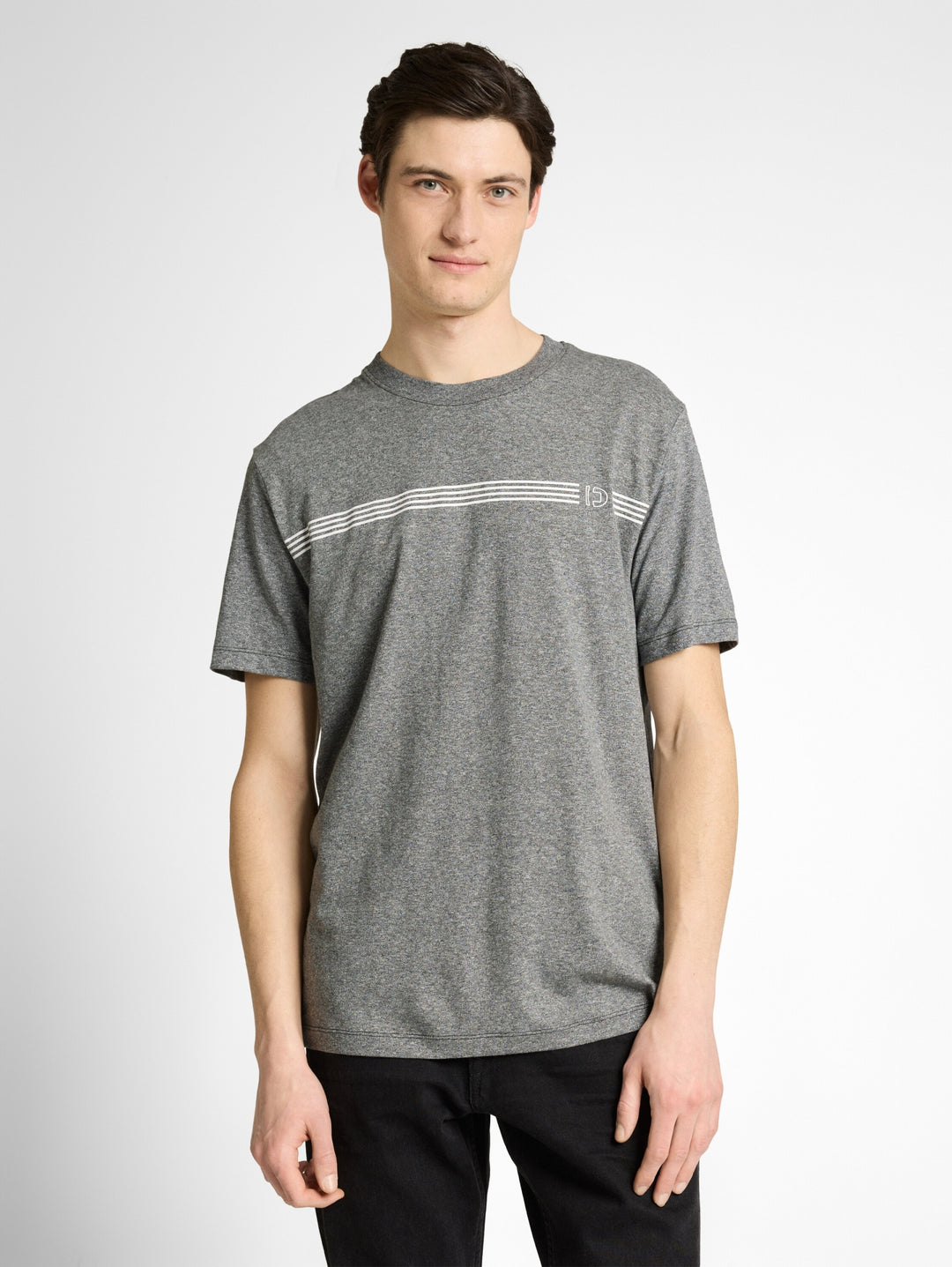 melange printed t-shirt, Black melange 14709 Bild 6