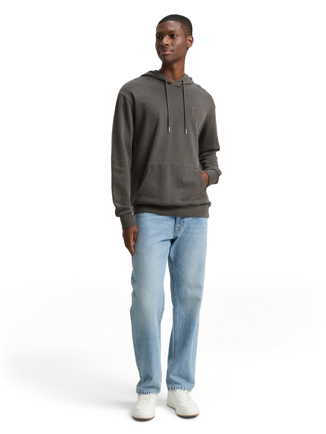 overdyed hoodie with embroider, Black 29999 Bild 3