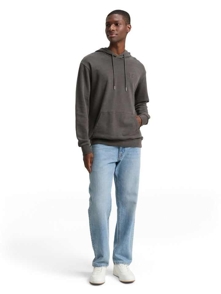 overdyed hoodie with embroider, Black 29999 Bild 3