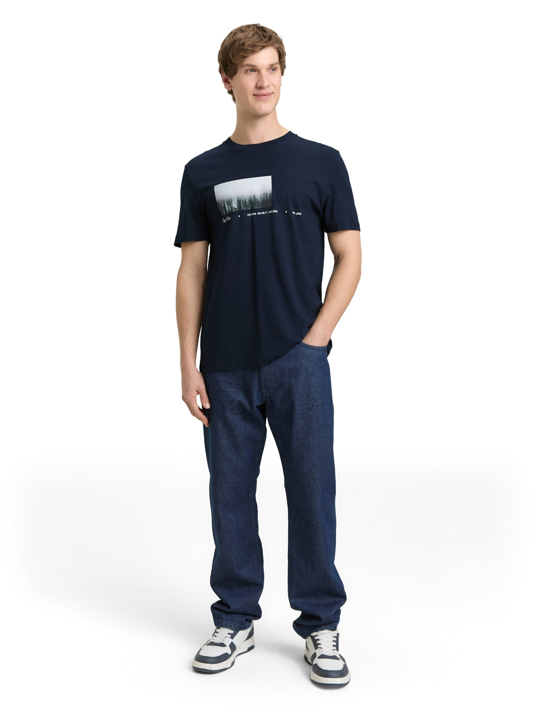 photo print t-shirt, sky captain blue 10668 Bild 3