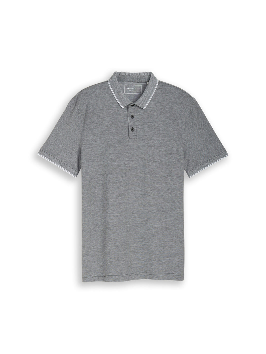 polo with tipping, black white two tone 35549 Bild 1