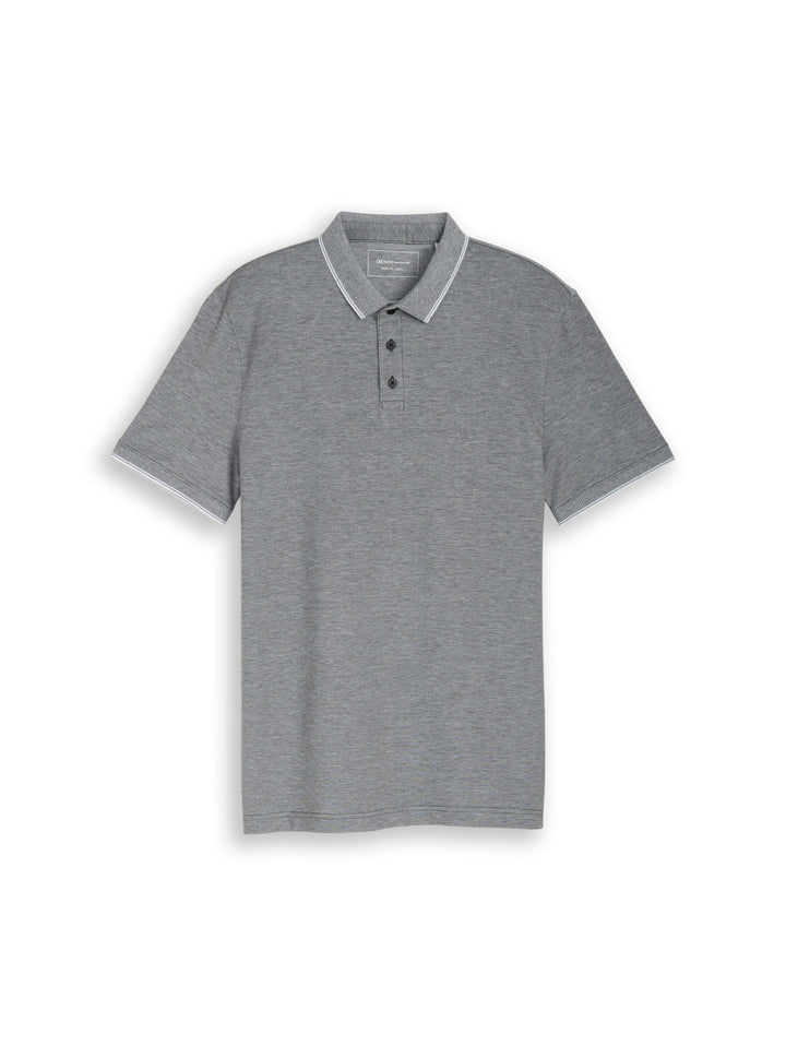 polo with tipping, black white two tone 35549 Bild 1
