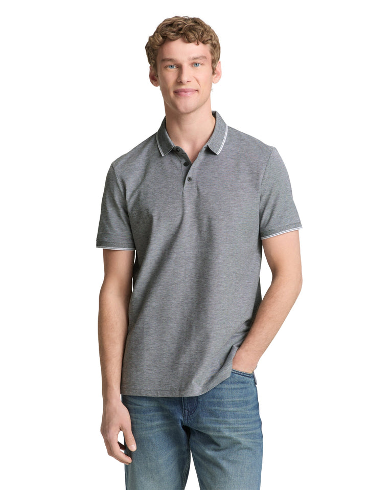 polo with tipping, black white two tone 35549 Bild 5
