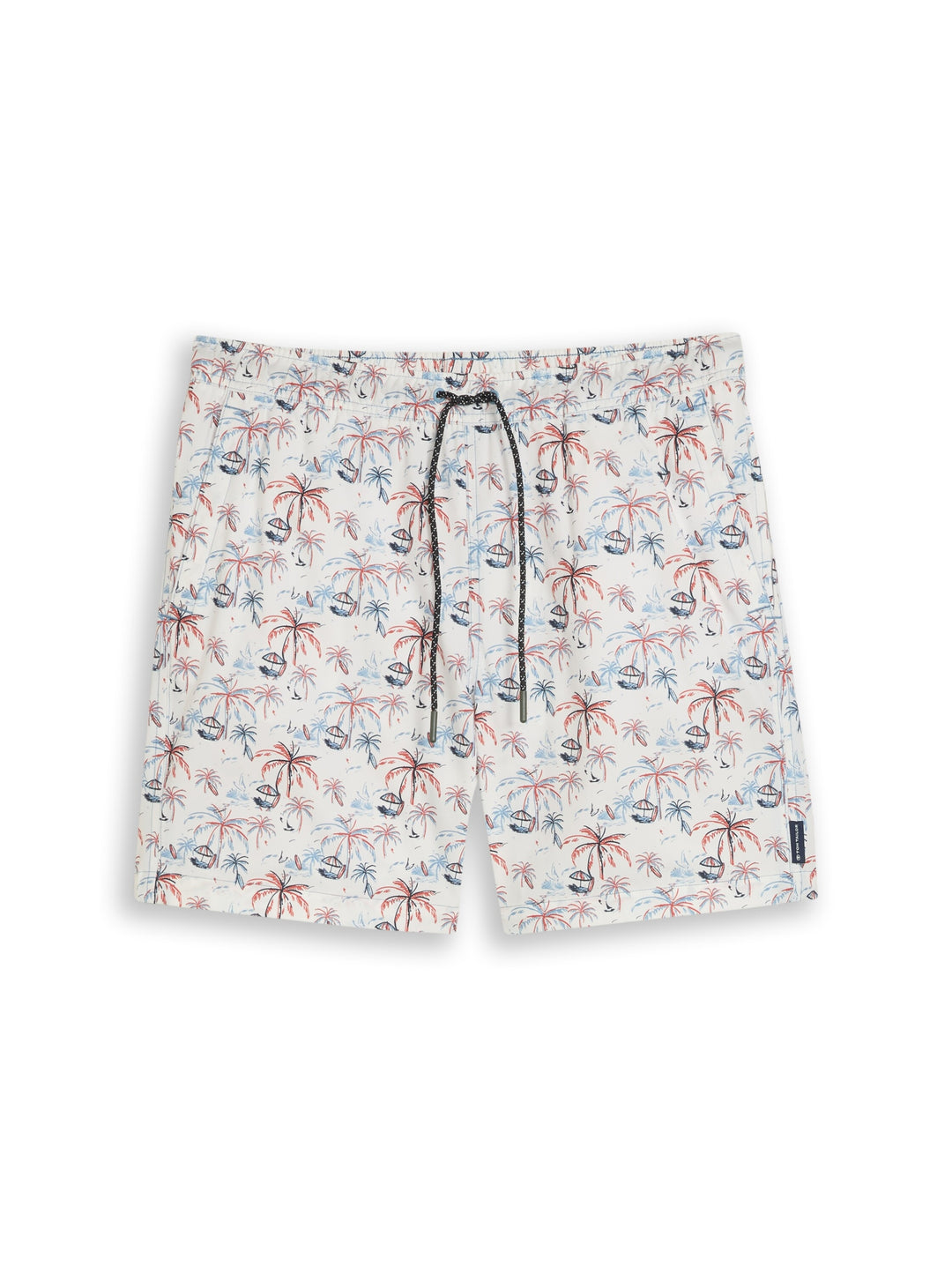 printed swim shorts, white colorful palm design 39896 Bild 1