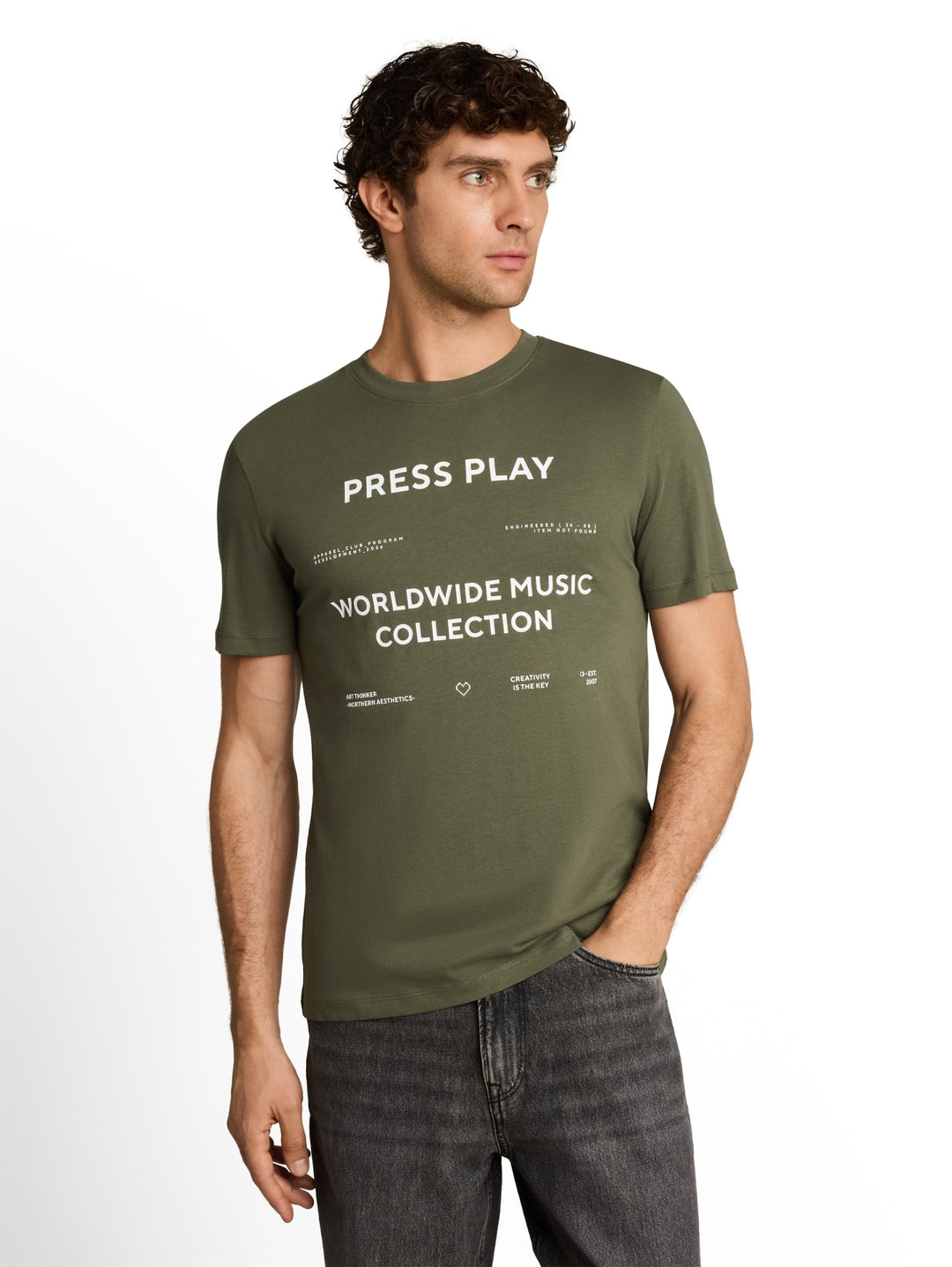 printed t-shirt, urban olive green 23802 Bild 6