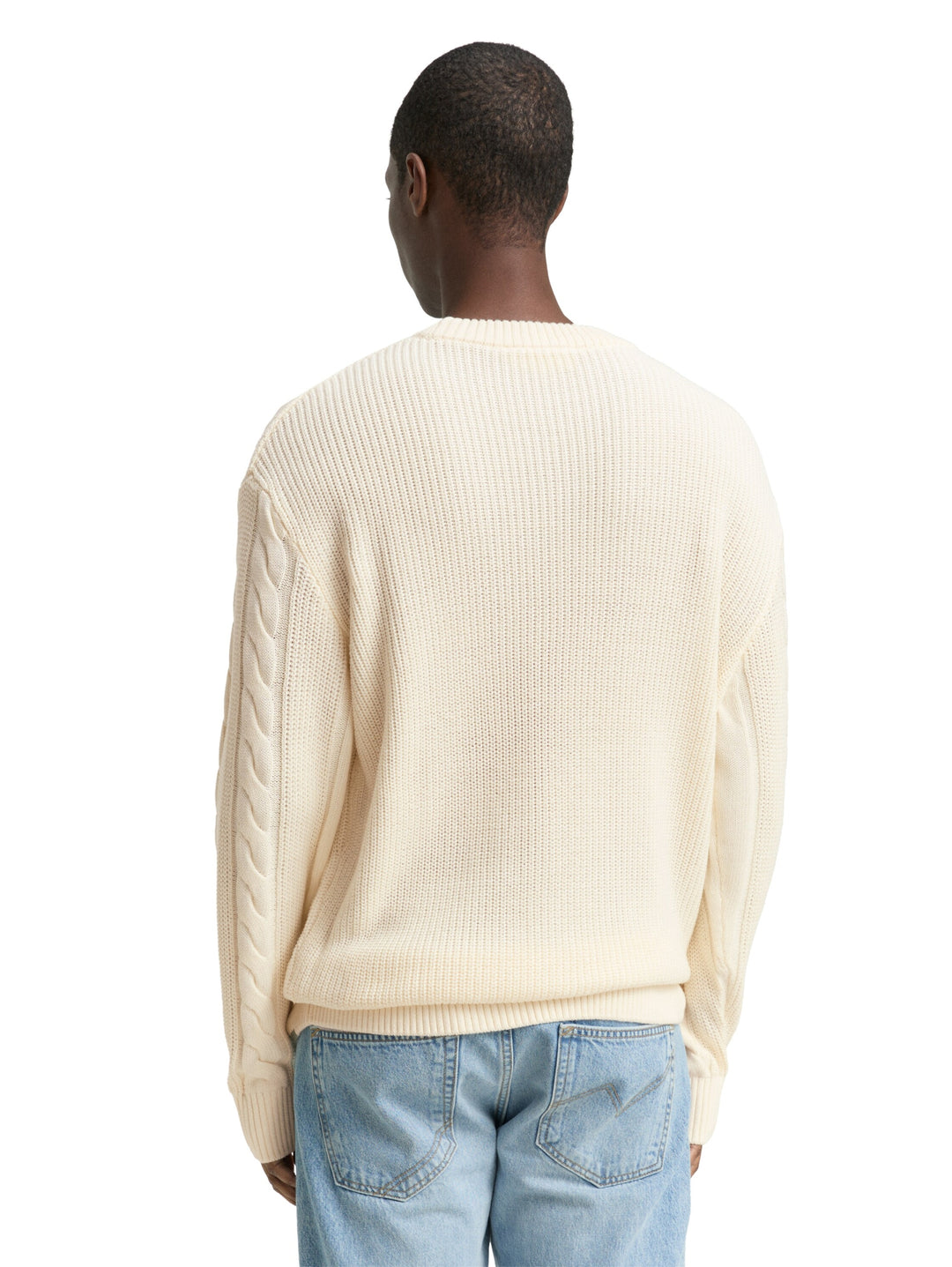 relaxed cable mix crew neck kn, Wool White 12906 Bild 4