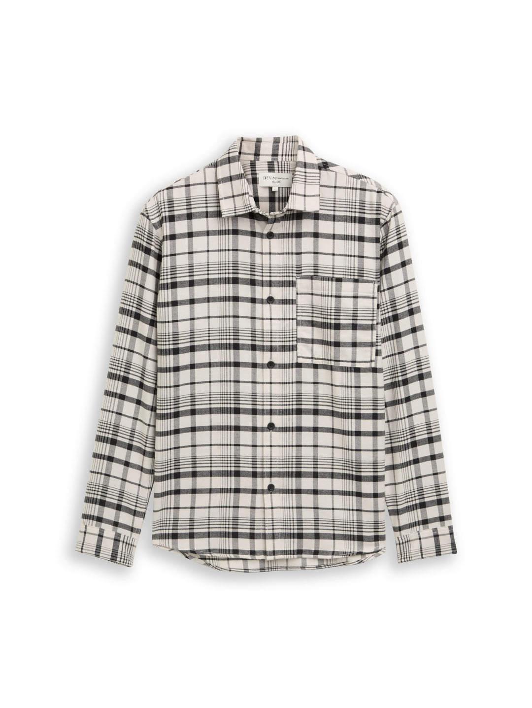 relaxed checked shirt, greyish white black check 39006 Bild 1