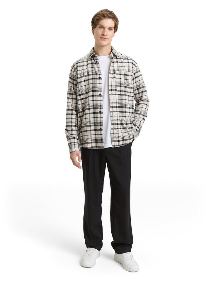 relaxed checked shirt, greyish white black check 39006 Bild 3