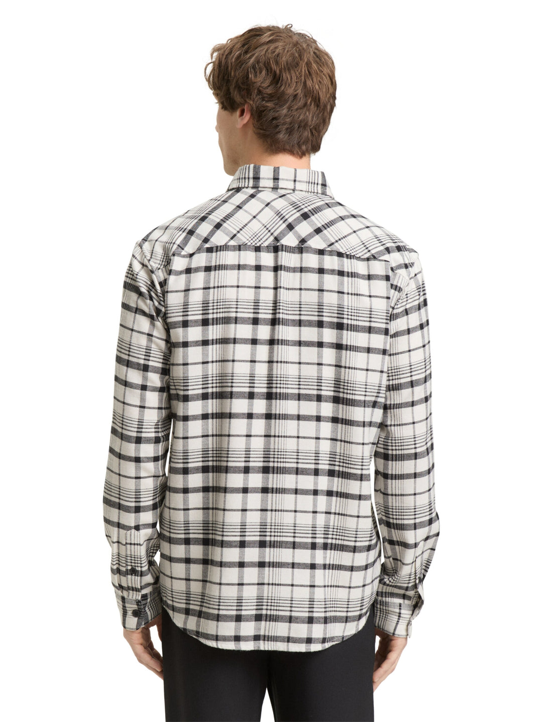 relaxed checked shirt, greyish white black check 39006 Bild 4