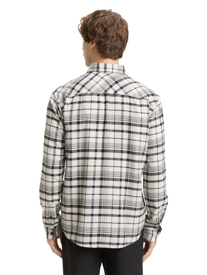 relaxed checked shirt, greyish white black check 39006 Bild 4