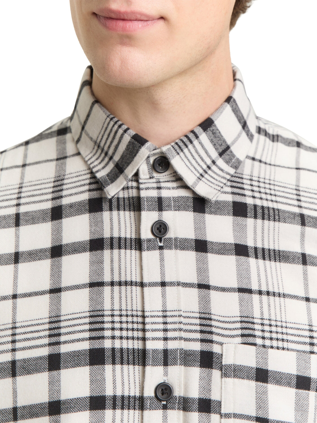 relaxed checked shirt, greyish white black check 39006 Bild 6