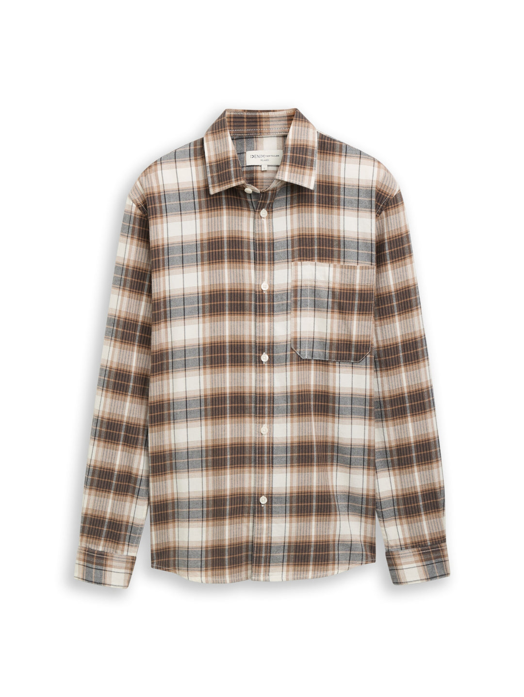 relaxed checked shirt, off white brown check 41177 Bild 1