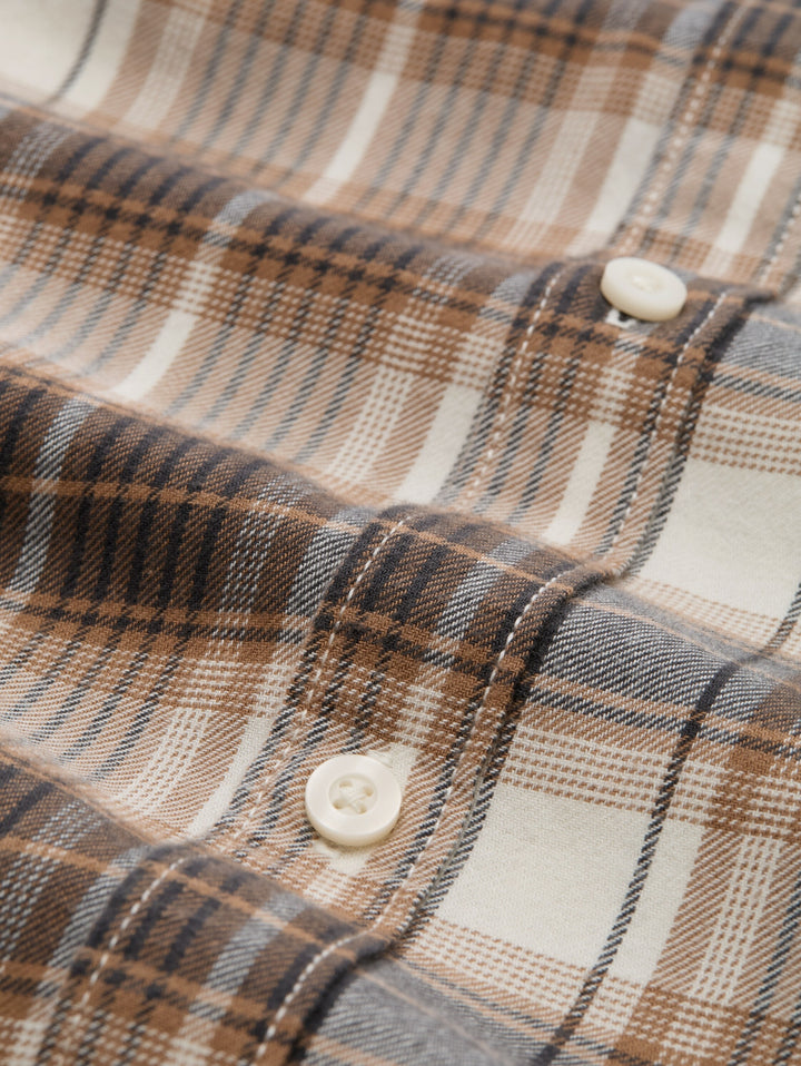 relaxed checked shirt, off white brown check 41177 Bild 2