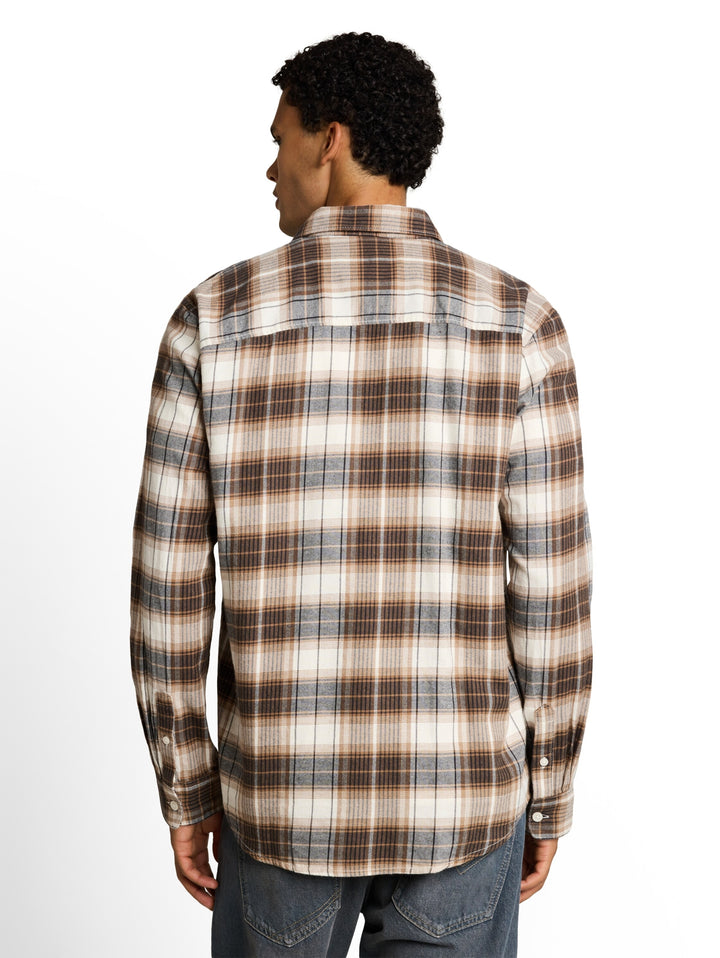 relaxed checked shirt, off white brown check 41177 Bild 4