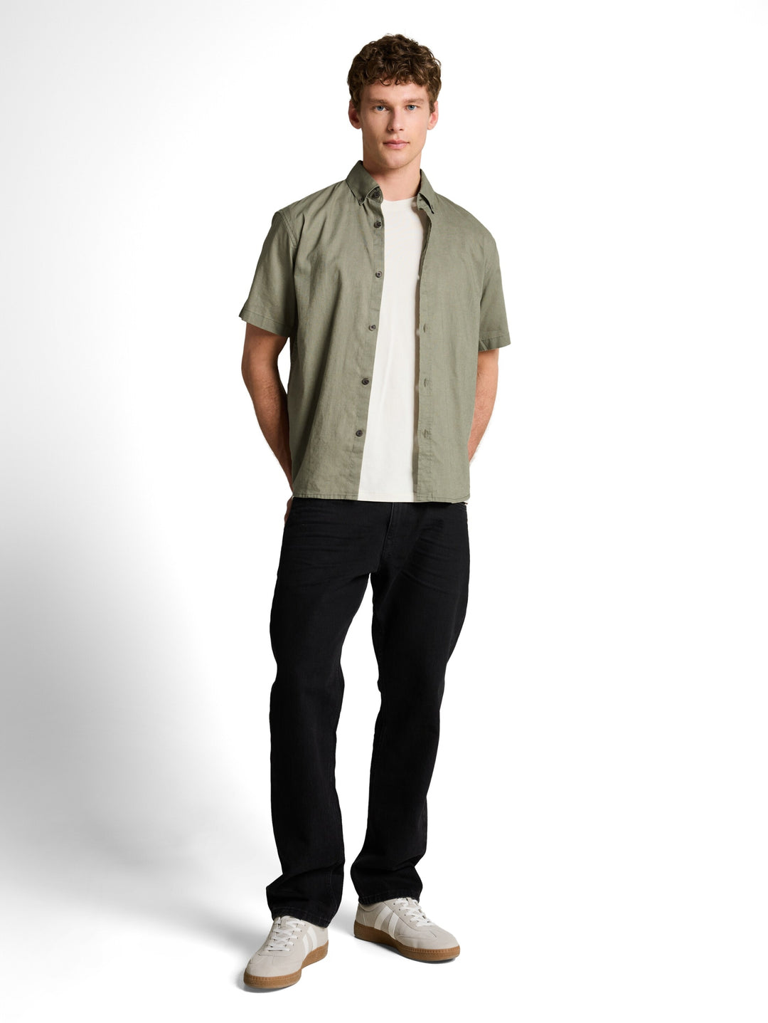 relaxed cotton linen shirt, Sea Spray 10427 Bild 3
