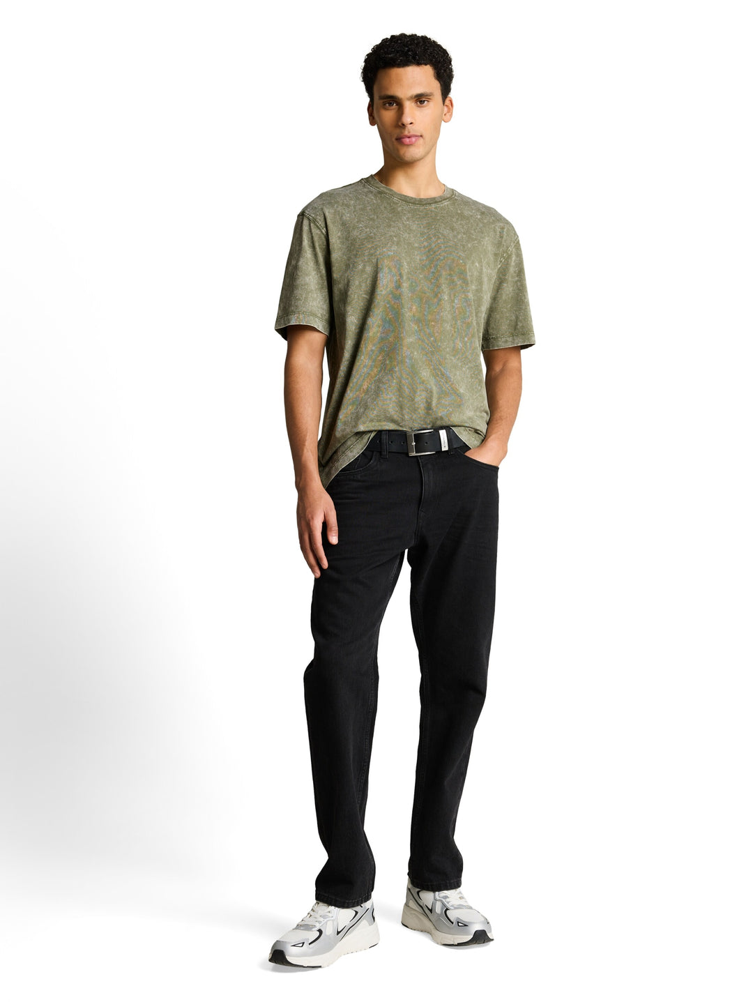 relaxed effect wash  t-shirt, Oak Leaf Green 10314 Bild 3