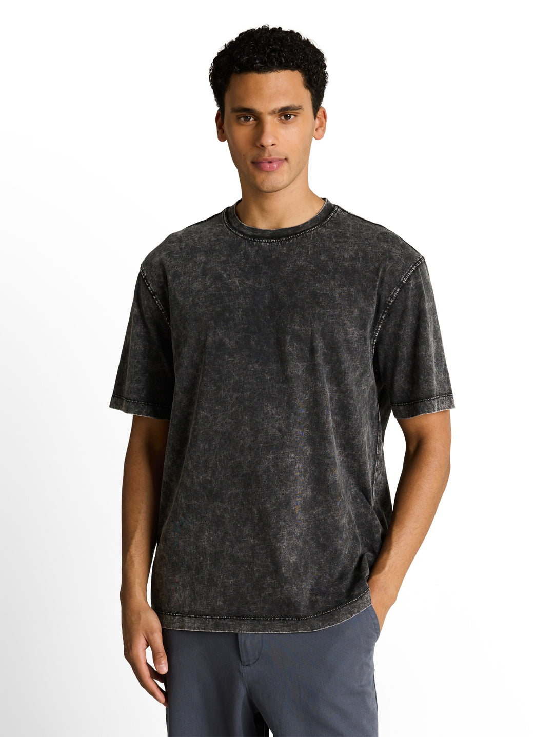 relaxed effect wash  t-shirt, Black 29999 Bild 5