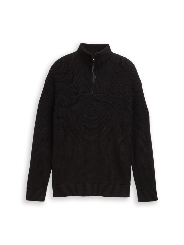 relaxed knit troyer, Black 29999 Bild 1