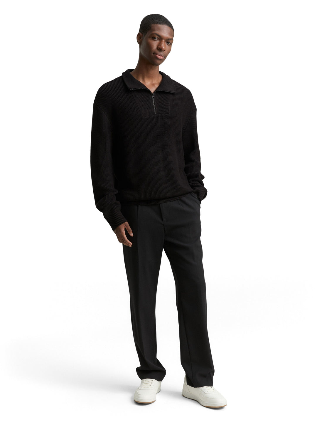 relaxed knit troyer, Black 29999 Bild 3